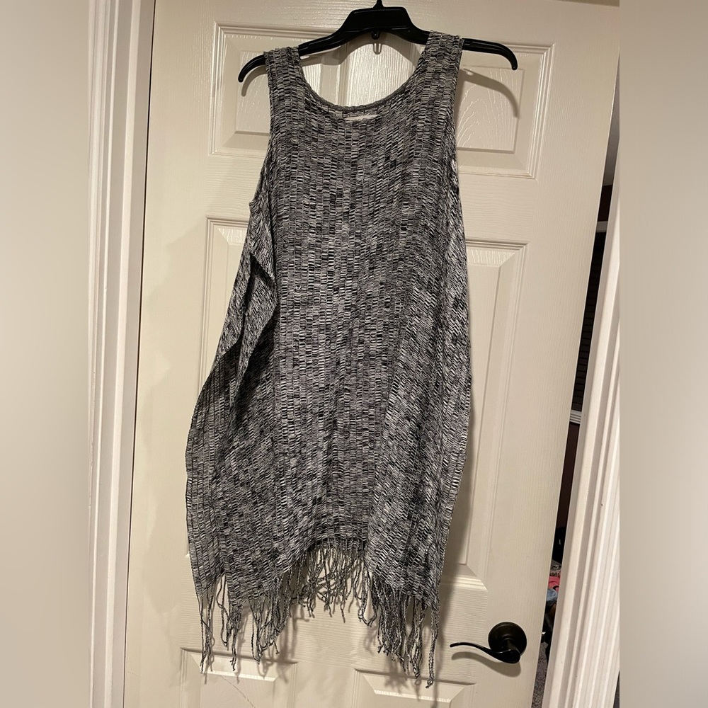 Bcbg tunic sweater with fringe.